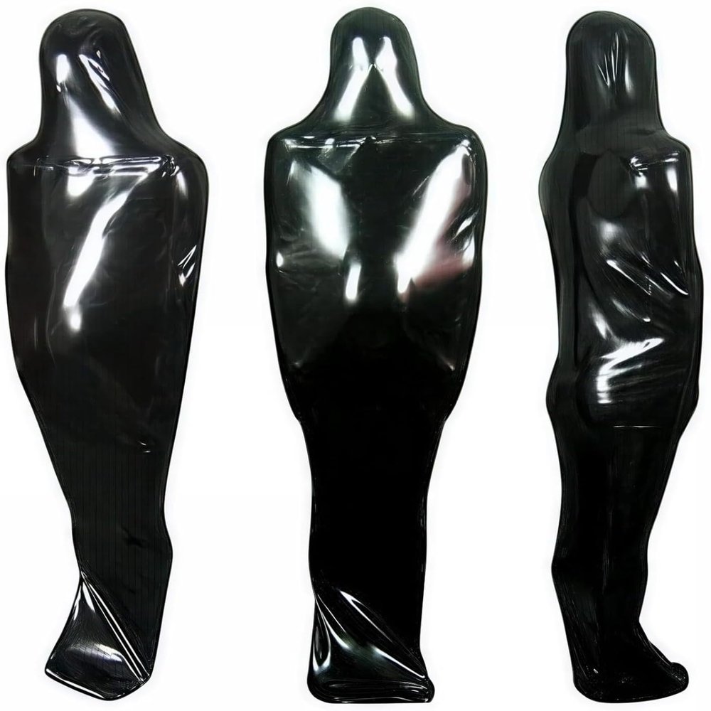 Chest Entry Latex Sleeping Bag Chest Zipper Tight Body Bag Rubber Sleep Sack Open Nose Holes Handmade(Pink,X-Small)