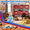 15 Ft Flexible Race Car Track for Kids, Double-Sided Racetrack with Suction Cups, Race Car Ramp Track & Compatible 1:64 Diecast Cars,Portable Roll Up Track Toy,Gift for Boys Girls Ages 3-5 5-7 view 2