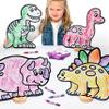 DoodleFace Dinosaur Toy Set for Kids: Color, Play, Wipe Away with Crayons and Eraser. Educational Reusable Coloring Toy with Triceratops, T-Rex, Brachiosaurus, Stegosaurus. view 1