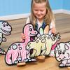 DoodleFace Dinosaur Toy Set for Kids: Color, Play, Wipe Away with Crayons and Eraser. Educational Reusable Coloring Toy with Triceratops, T-Rex, Brachiosaurus, Stegosaurus. view 3