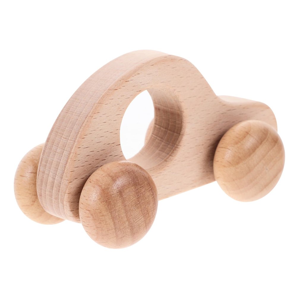 CIMAXIC Wooden Push Car Grasping Educational with Smooth Rounded Edges Lightweight and Safe for Newborns and Easy Grip Handheld for Early Development