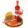 1:24 Mini Wine Decor Scale Dollhouse Miniatures  Miniature Wine Cheese and Board Platter Accessory with Tiny Bread Pastries and Bottle  DIY Micro Food Model for Kitchen Dining Room Scene Decor view 1