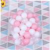 BRIGHTFUFU 100pcs Plastic Ocean Balls for Boy Girl Safe Non-Toxic PE Playballs in White and Pink for Ball Pits Tents Pools and Playpens Mesh Bag Packed view 2