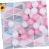 BRIGHTFUFU 100pcs Plastic Ocean Balls for Boy Girl Safe Non-Toxic PE Playballs in White and Pink for Ball Pits Tents Pools and Playpens Mesh Bag Packed view 4