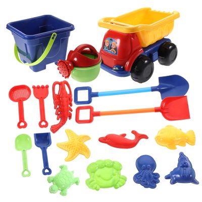 BCOATH Beach Sand with Portable Excavating Tools Mini Four-Wheel Cart and Lightweight Outdoor Play Kit for Creative Sand Games