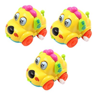 FELTECHELECTR 3 Pcs Cartoon Dog Wind up Car Toys for Boy Girl, Plastic
