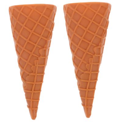BCOATH 2pc Realistic Ice Cream Cone Lifelike Waffle Dessert Shop Display Accessories Portable Dollhouse Supplies for Photography Party Decor