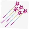 BCOATH 8pcs Party Cosplay Wands Plastic Star Fairy Wands with Beaded Hollow Stars for Birthday Halloween Party Decoration Supplies Gold Iridescent view 4