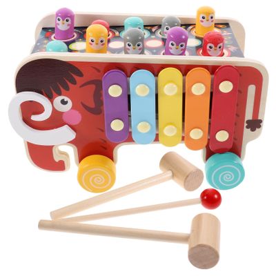 ORFOFE Wooden Pounding for Educational Hammering Plaything for Hand-Eye Coordination Cognitive Development and Early Learning Impact-Resistant Material Suitable