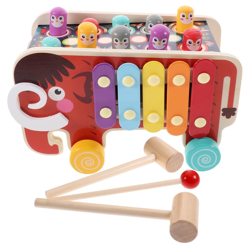 ORFOFE Wooden Pounding for Educational Hammering Plaything for Hand-Eye Coordination Cognitive Development and Early Learning Impact-Resistant Material Suitable