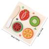 BCOATH 4 Set Wooden Cutting Set for Realistic Fruits Vegetables Pastries Puzzles Pretend Kitchen Play Food for Cognitive Skill Development view 2