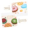 BCOATH 4 Set Wooden Cutting Set for Realistic Fruits Vegetables Pastries Puzzles Pretend Kitchen Play Food for Cognitive Skill Development view 4