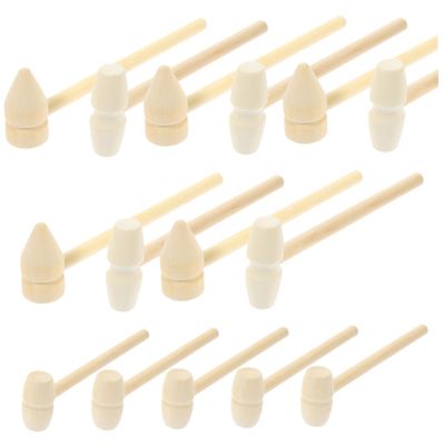 KONTONTY 15pcs Mini Wooden Hammers Mallets Educational for Hand-Eye Coordination and Gripping Skill Development Safe Ergonomic Design for Boys
