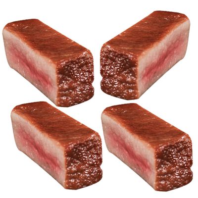 COOLHIYA 4Pcs Realistic Fake Steak Model Artificial Cooked Meat Props for Kitchen Display Home Decoration Lifelike Food Simulation Meat Prop