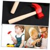 COOLHIYA 5pcs Wooden Hammer for Safe Wood Construction Claw Hammer for Fine Motor Skills Development and Hand-Eye Coordination Realistic Pretend Play Maintenance Tools in Red view 3