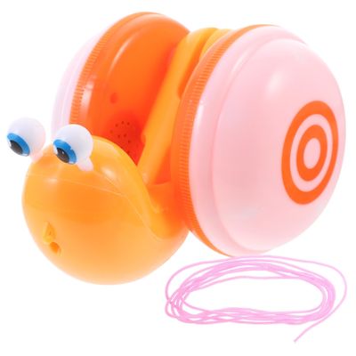 BRIGHTFUFU Pull String Snail with Traction Wheels Brain-Training Animal Shape Pulling Walker for Indoor Outdoor Learning and Hand-Eye Coordination Development Random Color