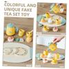 BRIGHTFUFU Wooden Tea Set for Educational Pretend Play Tea Party with Hand-Eye Coordination Development for Imaginative Role Play and Early Learning view 2