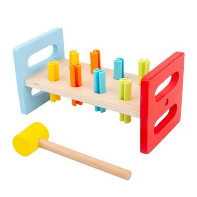 CONGARTENO 2Pcs Hammer Whacking for Interactive Pounding Bench with Mallet Construction Motor Skill Development Educational Cognitive Play