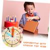 Wooden Clock for Educational Learning Teaching Clock Boy Girl Cognitive Learning Safe Kindergarten Plaything view 3