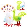 HAKIDZEL 4pcs Wind Up Jumping Peacock Adorable Clockwork Animal for Easy Operate Mechanical Fun for Funny Educational Playthings view 1