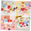 BCOATH Wooden Pretend Dessert Playset for Miniature Afternoon Tea with High Simulation Design Educational and Decorative Pretend Food for Birthday and Creative Play view 3