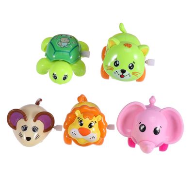 HAKIDZEL 5pcs Cartoon Wind Up Animal for Assorted Plastic Jumping Figures Safe and Smooth Design for Party Favors Gifts for Boys and Enhances Coordination and Imagination Random Color