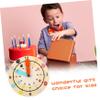 KOMBIUDA Multicolor Wooden Clock for Educational Learning Clock Training Tool for Color Recognition Cognitive Development Preschool Classroom view 3