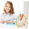KOMBIUDA Multicolor Wooden Clock for Educational Learning Clock Training Tool for Color Recognition Cognitive Development Preschool Classroom view 4