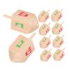 BCOATH 10 Pcs Wooden Dreidels Spinning Tops for Natural Wood Gyro for Hand-Eye Coordination Smooth Stable Spin Educational Craft for Boys and Party Fun view 1
