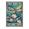 1000 Pieces Wooden Jigsaw Puzzle Dragonfly and Roses You and Me We Got This Intellectual Decompressing Stress Relief Therapy Educational Game Collectibles DIY Toys for Family Friends 29.5x19.7 Inch view 1