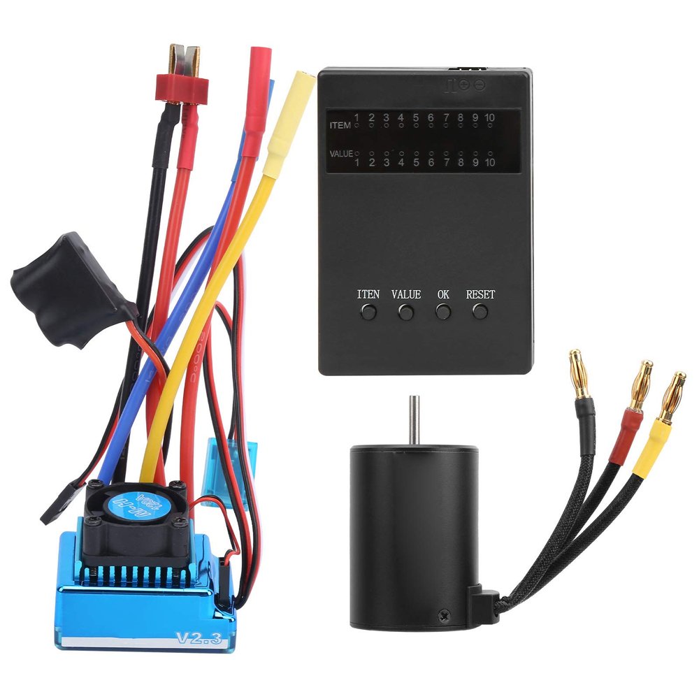 120A Brushless ESC with 3650 2300KV Brushless Motor, Performance RC Motor ESC Kit, Program Card Included for 110: RC Car Like and,