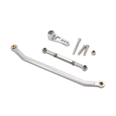 For MN128 1/12 Aluminum Steering Link Rod Kit RC Car Truck Off-road Vehicle Tracked Vehicle Parts And Accessories Upgrade Replacement Use RC Upgrade Parts(Silver)
