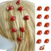 10pcs Funny Women Girls Ladybug Hair Clips Halloween Punk, Red,Decorative Mini Lady Bug Barrettes Hairpin Claw for Girl woman party or daily (red) view 1