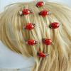 10pcs Funny Women Girls Ladybug Hair Clips Halloween Punk, Red,Decorative Mini Lady Bug Barrettes Hairpin Claw for Girl woman party or daily (red) view 3