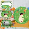 4 In 1 Dinosaur Round Piata, 17.58'' Dinosaur Piata Bundle, Dinosaur Party Decorations Blindfold Dino Birthday Party Stick etc Dino Themed Party Pinata for Dinosaur Party Favors Decorations view 3