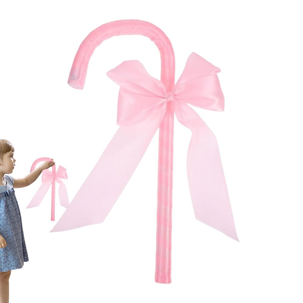Pink Cane Handheld Prop, Cosplay Pink Cane, Dance Recital Parade Walking Canes Handheld Prop, Multifunctional Performance Props, for Christmas, Halloween, Dress Up Partys, Carnival, 35x15x5cm