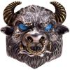 YIIABSLEP Handmade Bull Head Ring, Personalized and Powerful Retro Zodiac Bull Tai Silver Ring, Open Mouth Ring view 2