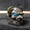 YIIABSLEP Handmade Bull Head Ring, Personalized and Powerful Retro Zodiac Bull Tai Silver Ring, Open Mouth Ring view 3