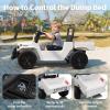 12V Ride on Toys, Licensed Toyota Kids Ride on Truck, Toddlers Ride on Car with Remote Control, Electric Car for Kids with Truck Bed Storage, Smooth Start, Music, Bluetooth, Suspension, White view 2
