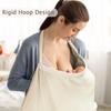 100% Muslin Nursing Cover - Soft Breathable Breastfeeding Cover Up with Arch Neckline & Adjustable Neck Strap, Portable Lightweight Design for Privacy, Ivory view 3