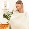 100% Muslin Nursing Cover - Soft Breathable Breastfeeding Cover Up with Arch Neckline & Adjustable Neck Strap, Portable Lightweight Design for Privacy, Ivory view 4