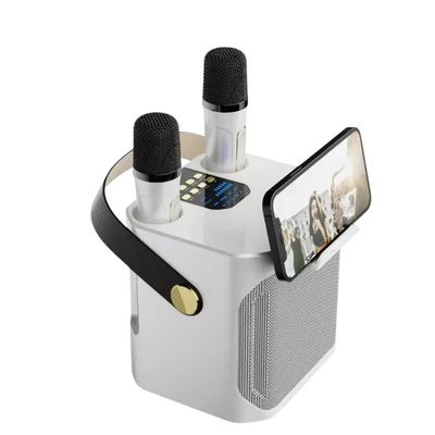 IHNIERAEM Karaoke BIIuetuoth Speaker Portable Home Kute Mini Wirreless Subwoofer Audlo 2 Microphone Boombox K Song Family Singing Maichine