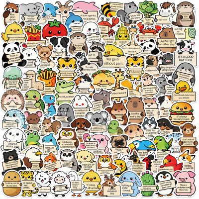 100PCS Emotional Support Animal Stickers Affirmation Sticker Pack for Adults or Kids Cute Inspirational Buddies for Water Bottles, Laptops, Phones, Positive Quote Vinyl