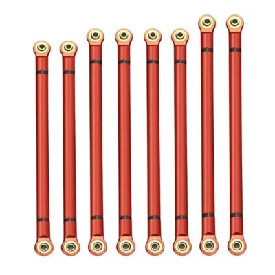 For Axial For Scx10 1/10 8Pcs Wheelbase Link Rod Aluminum Alloy Link Rod 313Mm Rc Car Crawler Parts And Accessories Upgrade Replacement Use RC Upgrade Parts(Red)