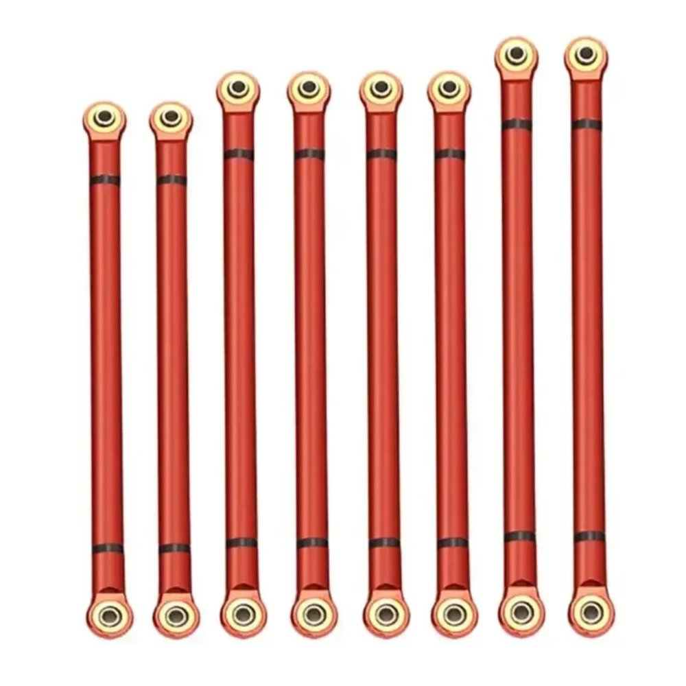For Axial For Scx10 1/10 8Pcs Wheelbase Link Rod Aluminum Alloy Link Rod 313Mm Rc Car Crawler Parts And Accessories Upgrade Replacement Use RC Upgrade Parts(Red)
