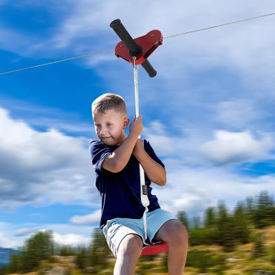 160 Ft Zip Line Kit for Kids & Adults | Heavy-Duty Outdoor Adventure Zipline with Stainless Steel Brake | Safe for Ages 3+ | Ideal for Backyard Fun, Parks, Camping & Thrill-Seeking
