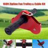 160 Ft Zip Line Kit for Kids & Adults | Heavy-Duty Outdoor Adventure Zipline with Stainless Steel Brake | Safe for Ages 3+ | Ideal for Backyard Fun, Parks, Camping & Thrill-Seeking view 3