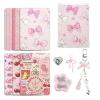 JINGSEN Cute Case Insert Cards Set for Kindle,6 Book-Themed Designs with Charms Set for Kindle and USB-C Dust Plugs,for 11th/12th Generation,6.8 x 4.8 inches(Pink) view 1