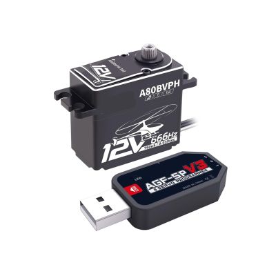 A80BVPH Tail servo 20KG 666Hz 0.039S Fast 12V high Voltage brushless programmable Digital Tail servo Suitable for RC 450-700 Level(A80BVPH Tail set2)