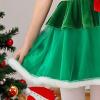 Girls Christmas Dress Flannel Fleece Tunic Cropped Cape Fall Outfits School Performance Show Girl (Green, 5-6 Years) view 4